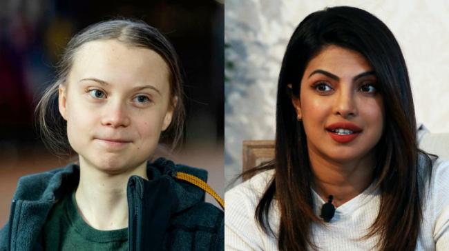 Greta Thunberg and Priyanka Chopra - Sakshi Post