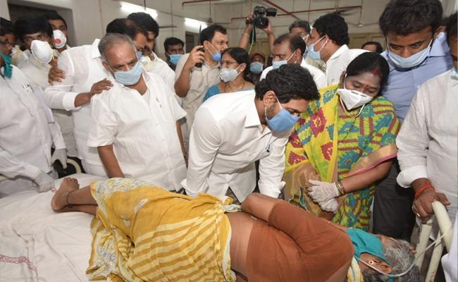 Chief Minister YS Jagan Mohan Reddy consoling the victims of Vizag gas leakage&amp;amp;nbsp; - Sakshi Post