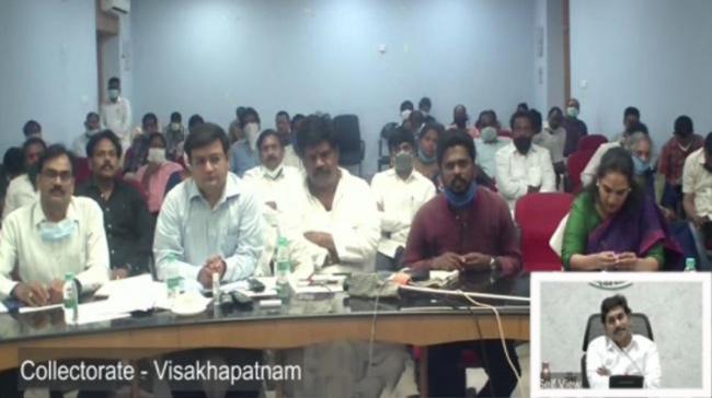 AP CM YS Jagan Video Conference Screen Grab - Sakshi Post