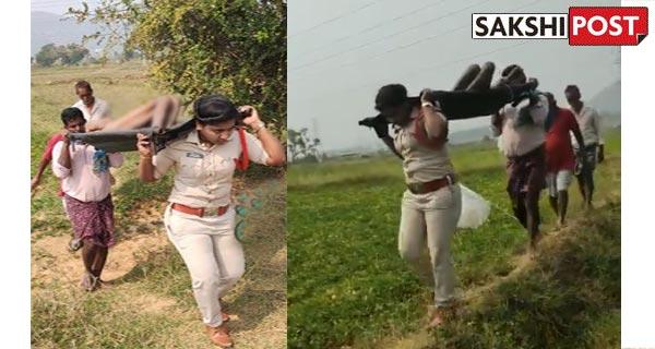 SI K Sireesha Srikakulam: Lady SI Carries Dead Body Of Homeless Man After Villagers Refuse To Help - Sakshi Post