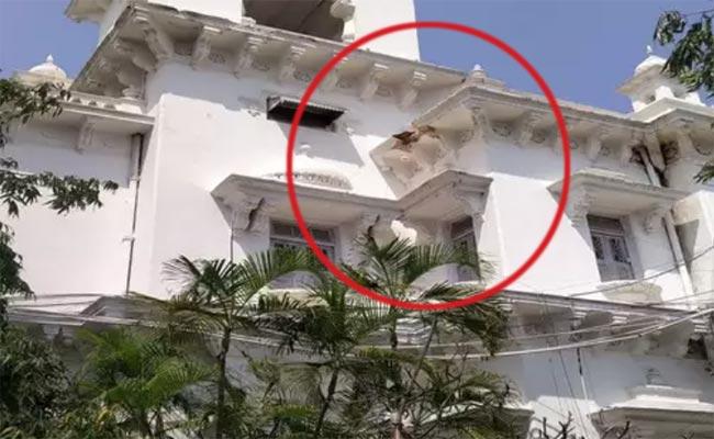 Telangana Assembly Building A Portion of Telangana Assembly Elevation In The East Side Collapses - Sakshi Post
