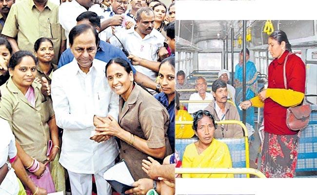 Telangana TSRTC Lady Conductors Get New Red/Maroon Coloured Uniforms - Sakshi Post