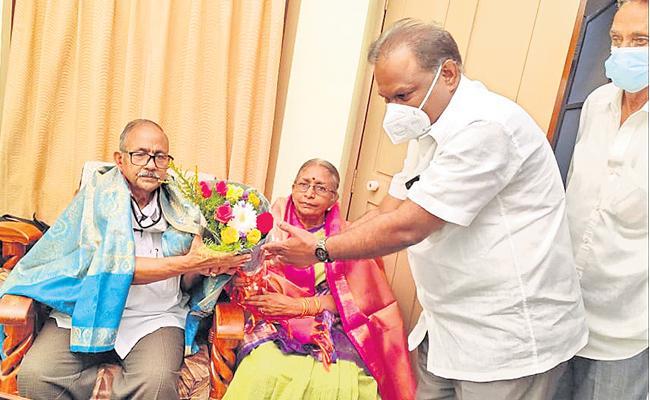 Sirisha's maternal grandparents Telugu girl Sirisha Bandla Grandparents celebrate her space flight journey with Richard Branson - Sakshi Post