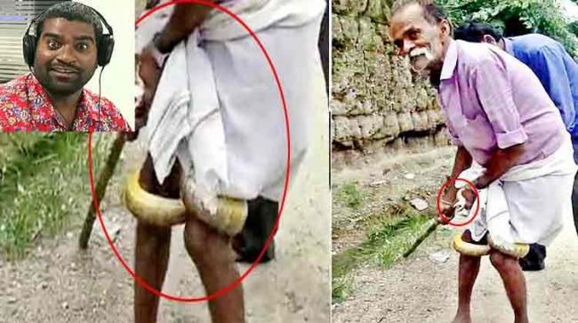 Karimnagar: Snake Entwines Man's Legs, Bithiri Sathi's Narration Will Leave You In Splits - Sakshi Post