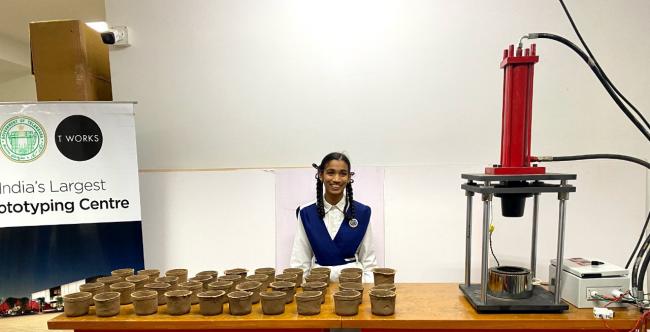 T Works Enables Mass Production Of Biodegradable Pots Invented By Gadwal Student - Sakshi Post