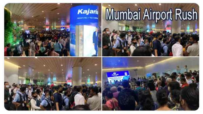 Mumbai airport sees heavy rush as people head home for Navratri festival - Sakshi Post