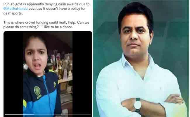 Twitter: KTR Offers Help To Punjab Differently abled Chess champ Malika Handa  - Sakshi Post