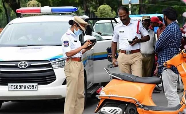 A file photo of Hyderabad Traffic Police checking vehicles in the city A file photo of Hyderabad Traffic Police checking vehicles in the city - Sakshi Post