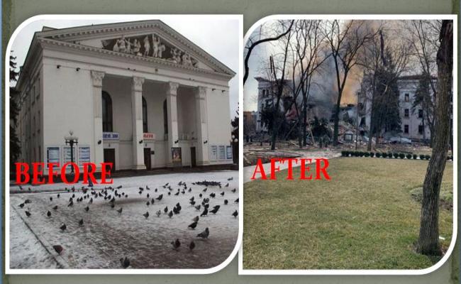 Airstrike targetted a Drama Theater in the heart of Mariupol in which civilians had taken shelter - Sakshi Post