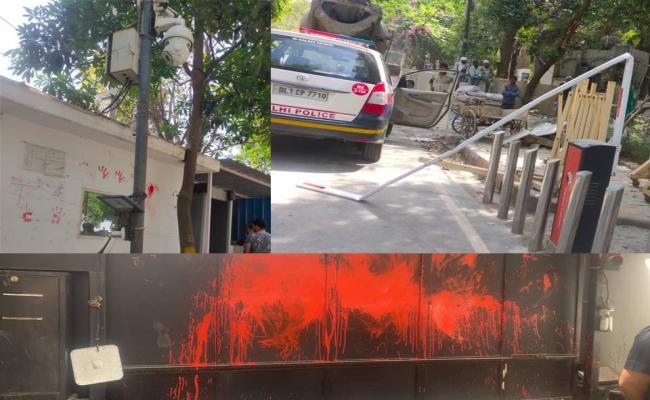 Delhi CM Arvind Kejriwal's residence vandalised allegedly by BJP workers - Sakshi Post