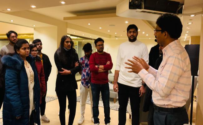 Medapati S. Venkat, Advisor to Government of A.P. (NRT Affairs) and President APNRT, interating with Telugu students in Budapest, Hungary - Sakshi Post