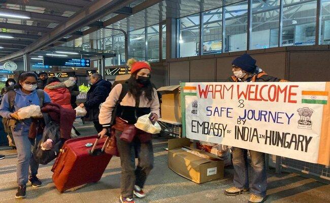 A file photo of Indian students entering the Budapest airport in Hungary - Sakshi Post