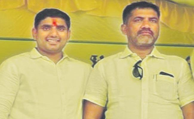 File photo of Nagraj with TDP leader Nara Lokesh - Sakshi Post