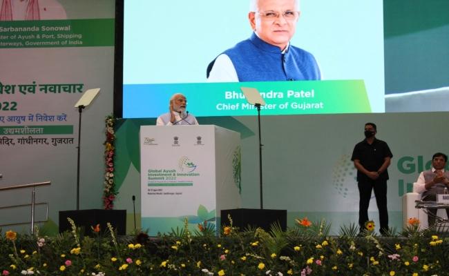 PM Narendra Modi inaugurates Global AYUSH Investment & Innovation Summit in Gandhinagar - Sakshi Post