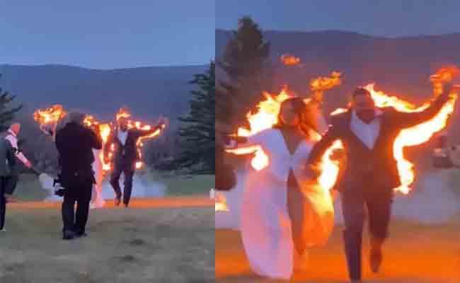 Newly Wedded Stunt Couple Plan Dramatic Exit By Setting Themselves On Fire - Sakshi Post