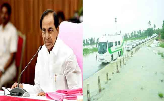CM KCR aerial survey cancelled, leaves by road to inspect flood-hit areas - Sakshi Post