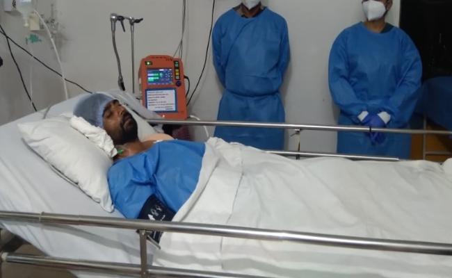 Terrorist captured alive by Army is being treated at a general hospital in the Rajouri district of Jammu and Kashmir. (Photo Credit: @uniindianews via Twitter)  -Sakshi Post