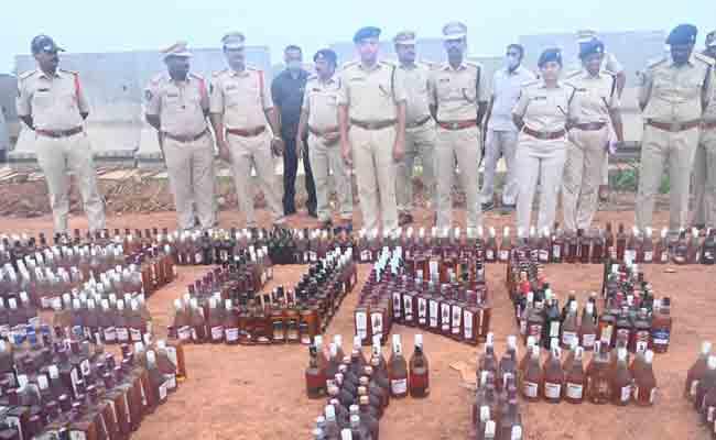 Eluru Police Destroy  Illegal Liquor Worth Rs 1.29 Crore  - Sakshi Post