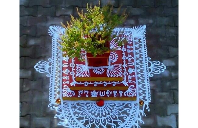 Easy To Put Rangoli Designs Near Tulasi Kota - Sakshi Post