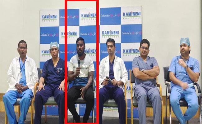 Image Source: Kamineni Hospitals Kamineni Surgeons re-construct crushed hand Series of complex surgeries saves hand of 23-year-old tow driver - Sakshi Post