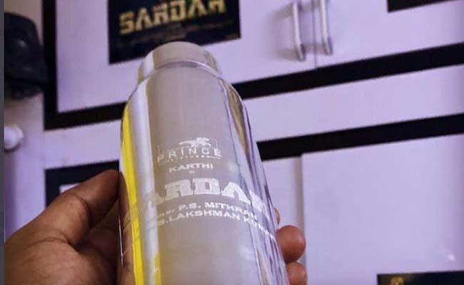 karthi gifts silver bottles to sardar team - Sakshi Post