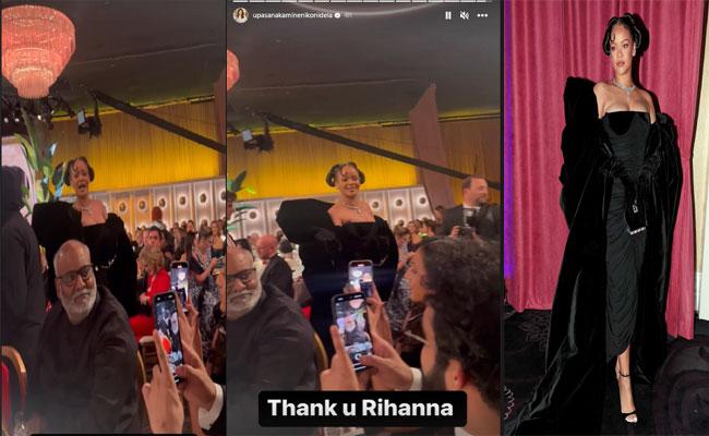 Image Source Upasana Kamineni Konidela Instagra, a/c Singer Rihanna Congratulates RRR Team After She Loses Golden Globe To Naatu Naatu - Sakshi Post