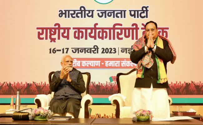 Image Source: JP Nadda Twitter a/c BJP's National Executive meet: BJP national president J P Nadda's tenure extends till June 2024 - Sakshi Post