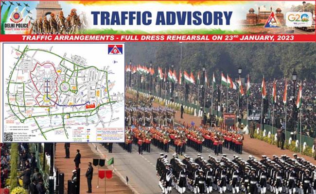 Traffic Advisory in Delhi For Republic Day 2023 Parade Dress Rehearsal - Sakshi Post