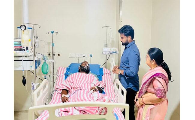 YSRCP MP Margani Bharat enquires about Polavaram MLA Balaraju's health | Image Source Margani Bharat FB a/c - Sakshi Post