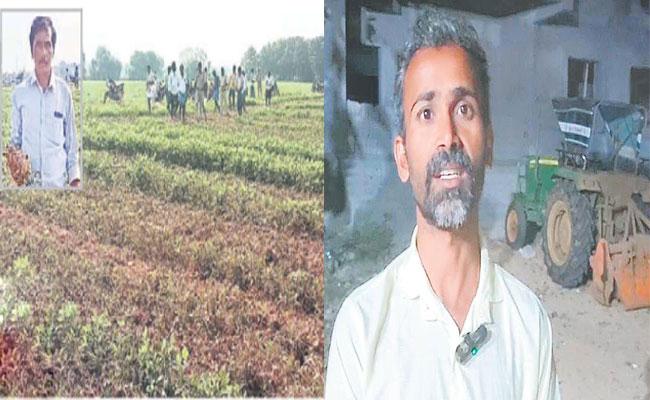 Inset farmer Muralikrishna Reddy, driver Madhu | Images Source: Sakshi Tirupati Farmer Destroys Own Crop For Lokesh's Padayatra Publicity, Blames YSRCP - Sakshi Post