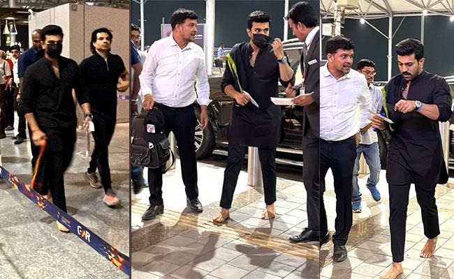 Images Source: Twitter After HCA 2023,Will Ram Charan Walk Barefoot On Oscar's Red Carpet? - Sakshi Post