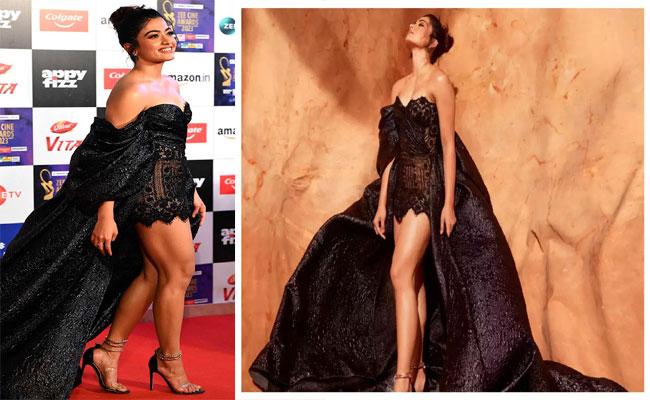 Rashmika Mandanna Trolled As Urfi For Wearing Bold Black Dress At Awards Night - Sakshi Post