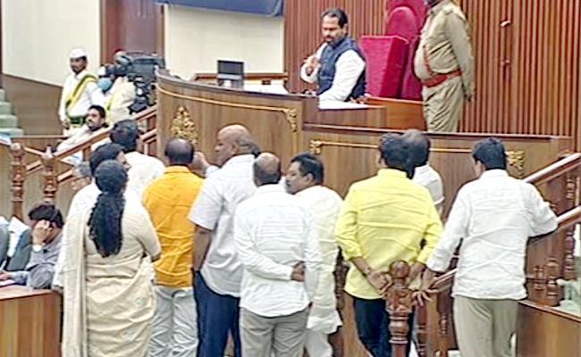 AP Budget Sessions: Speaker Suspends 12 TDP Members From AP Assembly - Sakshi Post