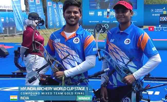 India win compound mixed team gold in Archery World Cup Stage 1 in Antalya - Sakshi Post