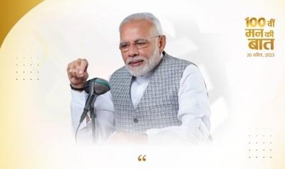  PM Modi addresses 100th episode of 'Mann Ki Baat', calls it festival of goodness  - Sakshi Post