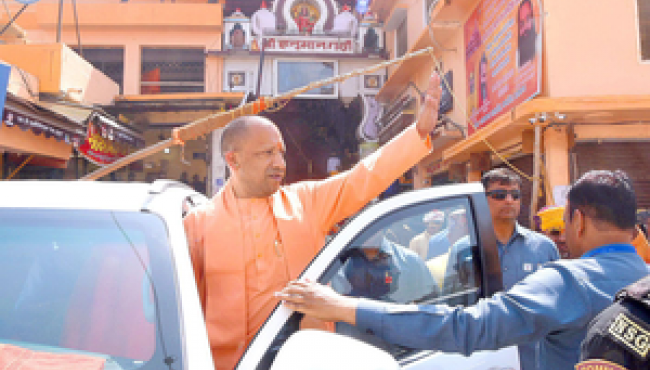 Yogi Adityanath visits Ayodhya to oversee preparations for Ram Navami